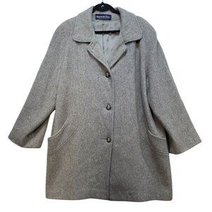 Herman Kay Womens Wool Blend  Coat Size 18 Gray